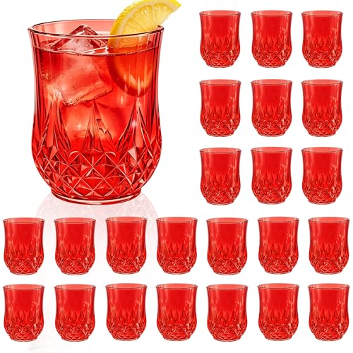 24 Pack Plastic Stemless Wine Glasses (24 Count)