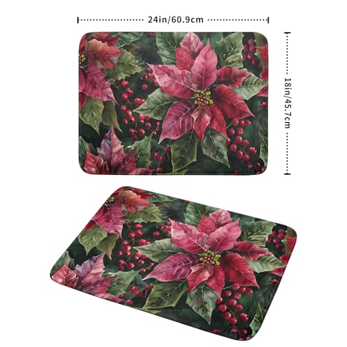 Winter Floral Dish Drying Mat