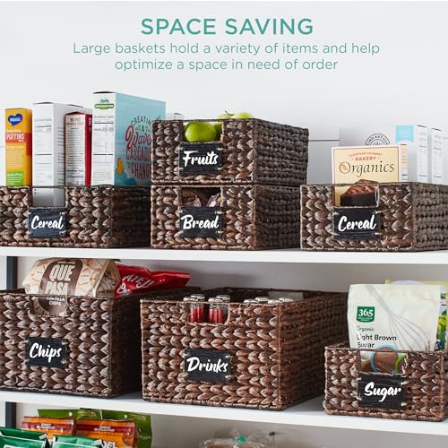 Set of 4 13x12in Water Hyacinth Pantry Baskets (4 Count)
