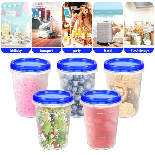12 Pack Freezer Containers with Screw On Lids (12 Count)