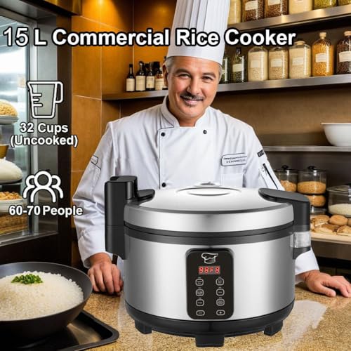 Large 15L Commercial rice cooker 84 cups cooked (84 Count (cups))