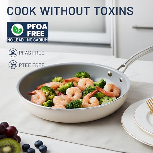 Ceramic Nonstick Frying Pans with Lids (3 Count)