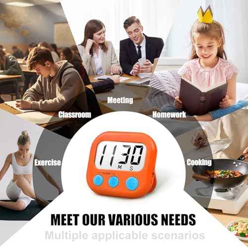Digital Kitchen Timers for Cooking (6 Count)
