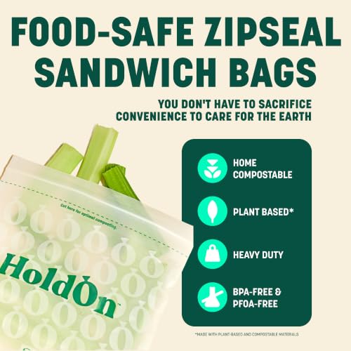 Compostable Zipseal Sandwich Bags (200 Count)