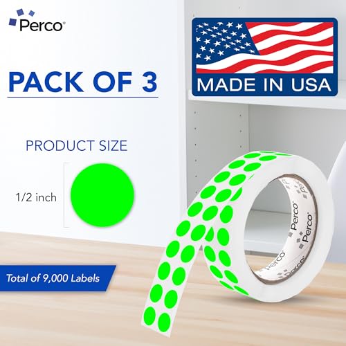 Neon Green Perforated Round Circle Dot Sticker 1 (3 Count)