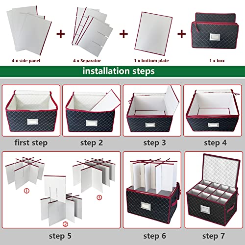 Christmas Stemware Storage Cases with Dividers (2 Count)