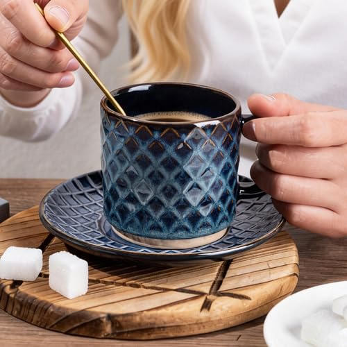 6 OZ Stackable Coffee Mugs Set of 4 (4 Count)