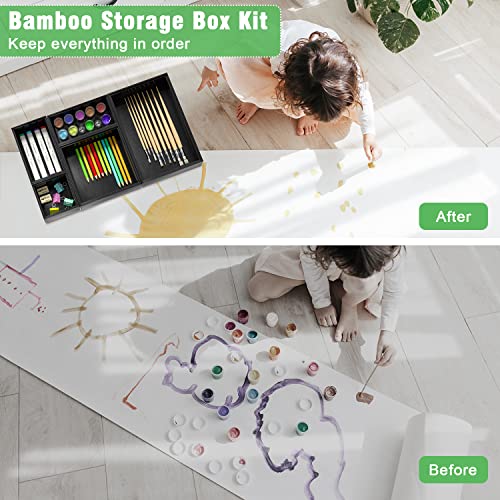 Black Bamboo Bathroom Drawer Organizer