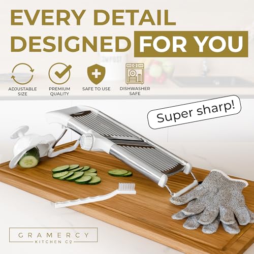 Gramercy Mandoline Slicer for Kitchen with 12 Slice Settings