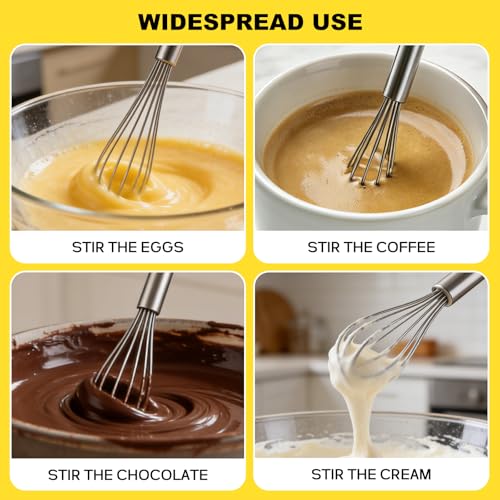 Mini Whisks Stainless Steel Whisk Set 7" 9" 11" (3 Count)