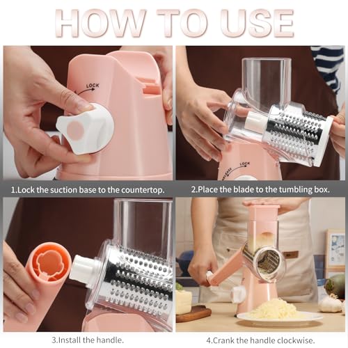 Rotary Cheese Grater Hand Crank Cheese Shredder for Fresh Cheese