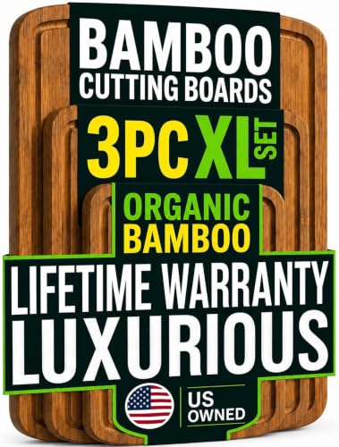 LUXURIOUS Bamboo Cutting Board 3 (3 Count)