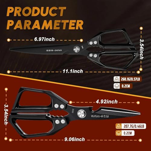 Kitchen Scissors Japanese Stainless Steel (2 Count)