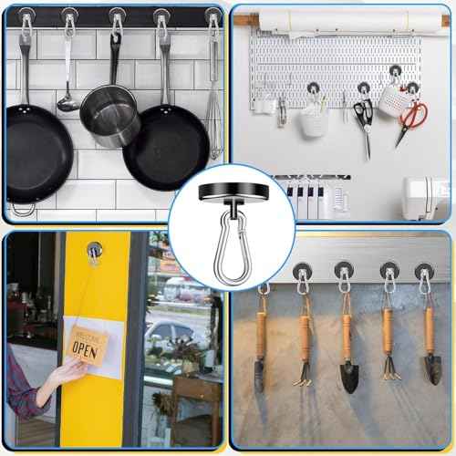 200Lbs Magnetic Carabiner Hooks (12 Count)