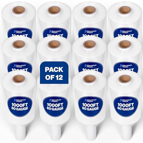 5" Plastic Stretch Wrap with Handles (12 Count)