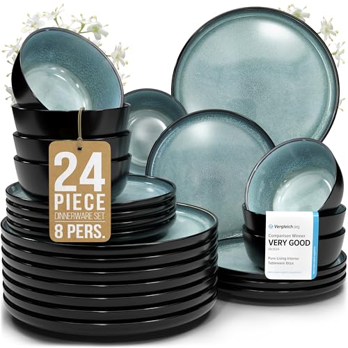 24 Piece Stoneware Dinnerware Set for 8 (24 Count)
