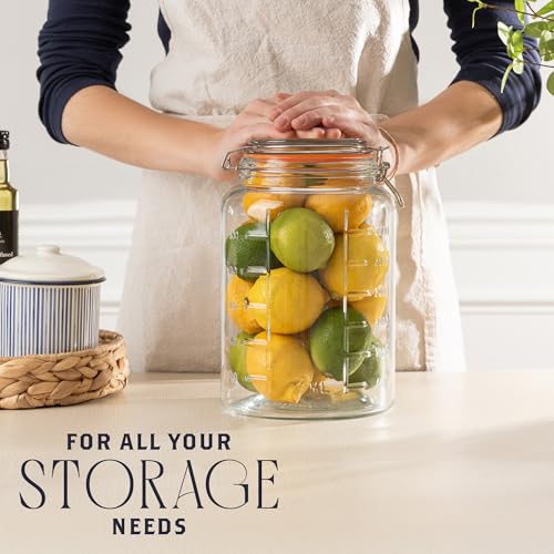 1 Gallon Glass Mason Storage Jars with Airtight Lids & Measurment Marks (2 Count)