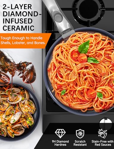 Pro Ceramic Pots and Pans Set & 2026 Upgraded Hybrid 3