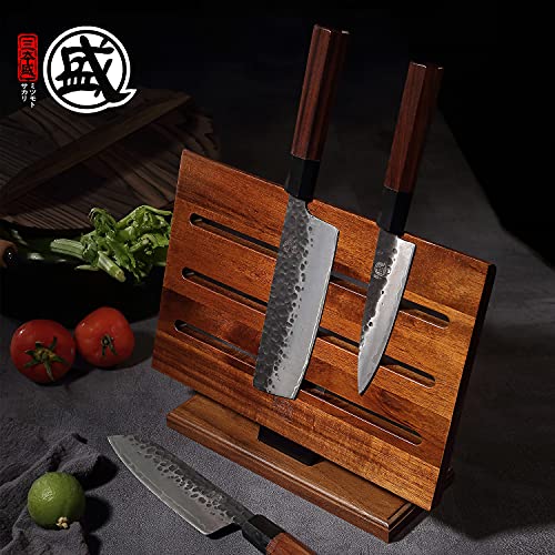12.5 Inch Acacia Wood Countertop Magnetic Knife Holder