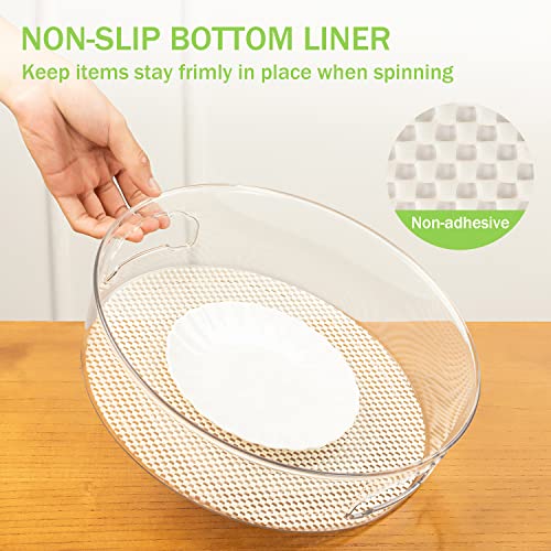 2 Pack Lazy Susan Cabinet Organizer with Handle 12 inch