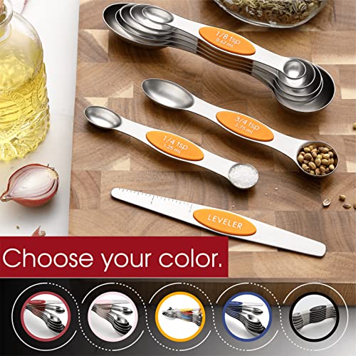 Stainless Steel Magnetic Measuring Spoons Set of 8