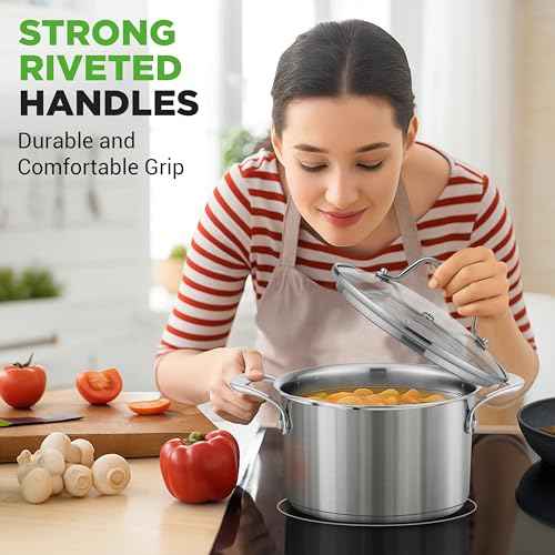 6 Quart Stainless Steel Stock Pot with Lid (6 Count)