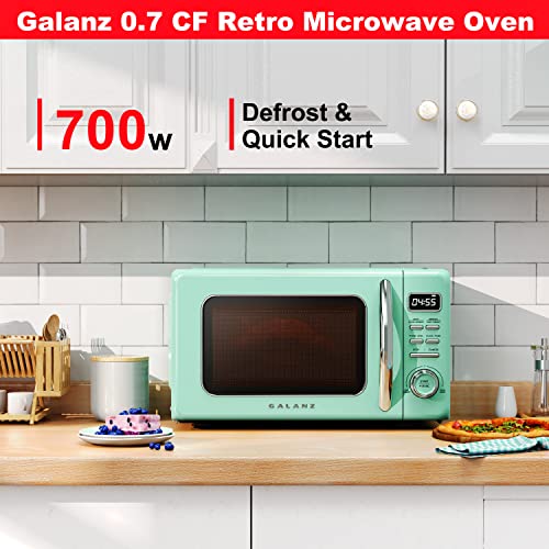 GLCMKZ07GNR07 Retro Countertop Microwave Oven with Auto Cook & Reheat