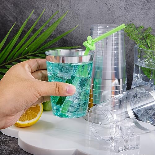 100PCS Silver Plastic Cups (100 Count)