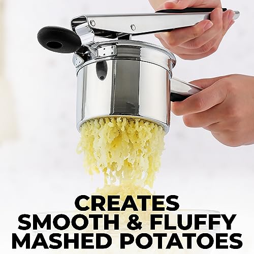 Premium Large 15oz Potato Ricer With 3 Interchangeable Discs