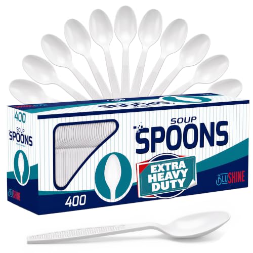 Extra Heavy Duty Plastic Soup Spoons (400 Count)