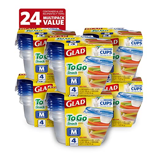 GladWare To Go Medium Rectangle Snack Containers (24 Count)