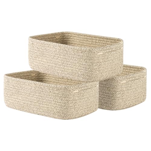Small Woven Storage Basket for Organizing (3 Count)