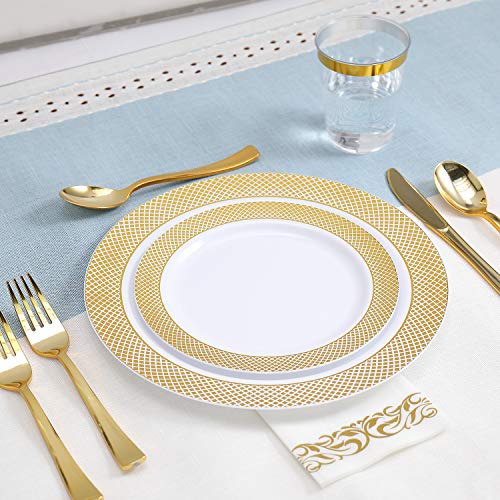 175 Pieces Gold Dinnerware Set for 25 Guests