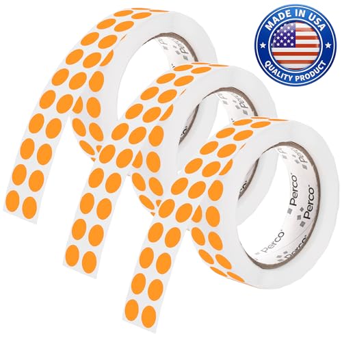 Neon Orange Perforated Round Circle Dot Sticker 1 (3 Count)