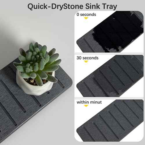 2PCS Water Absorbing Stone Tray for Cosmetics & Hand Soap & Houseplants (2 Count)