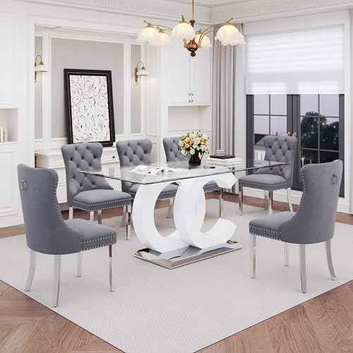 7 Piece Glass Dining Table Set for 6 (7 Count)