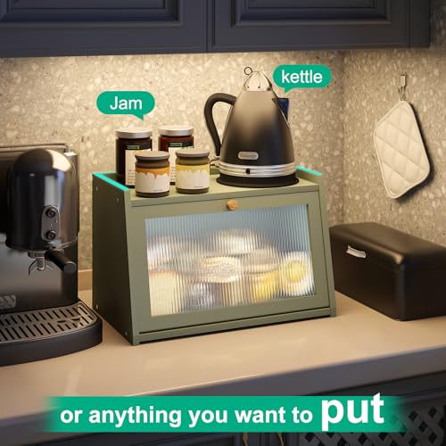 Green Bread Box for Kitchen Counter
