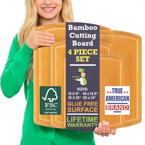 Glue Free Surface™ 2XL Extra Large Bamboo Cutting Board Set of 4 (4 Count)