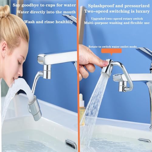 2026 Upgraded Universal Sink Faucet 1080° Rotating Faucet Extender with Upward Facial Mist