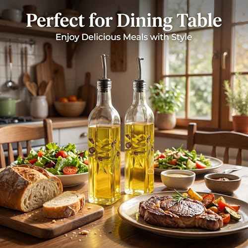 Topadorn 17oz Glass Olive Oil Dispenser Bottle (2 Count)