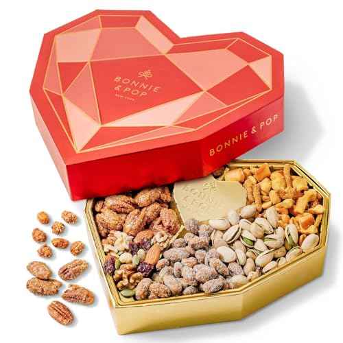 Gift Basket Heart Box with Gourmet Nut Assortment (21 Ounce)