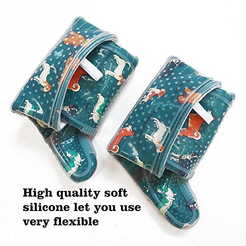 Oven Mitts with Transparent Clear Silicone Shell and Nice Dog Printing (2 Count)
