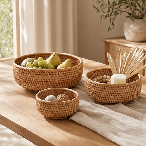7.9" Small Round Rattan Basket