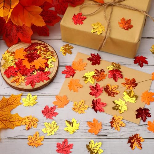 Fall Maple Leaf Confetti Autumn Colors Party Decorations