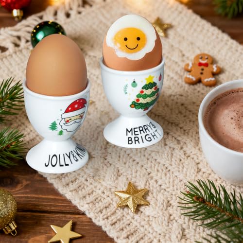 Christmas Ceramic Egg Cups (2 Count)