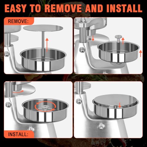 Commercial Hamburger Press Patty Maker with 4