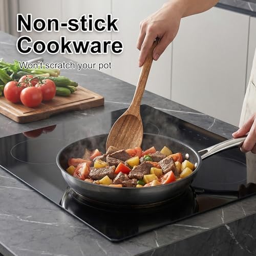 Large Wooden Spoons for Cooking Utensil Set Slotted Spoon Kitchen Spatula
