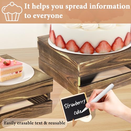 4 Pcs Buffet Risers with Mini Signs