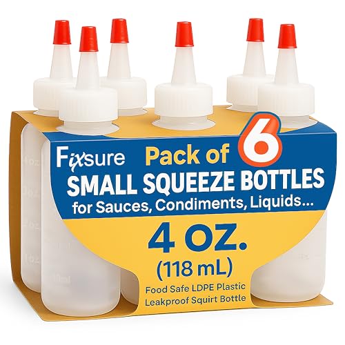 Plastic Squeeze Bottles with Red Tip Cap