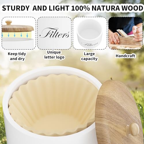 Wood Coffee Filter Holder with Lid
